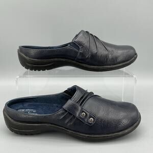 NEW Easy Street Women’s Holly Mules Dark Navy Size 8W
